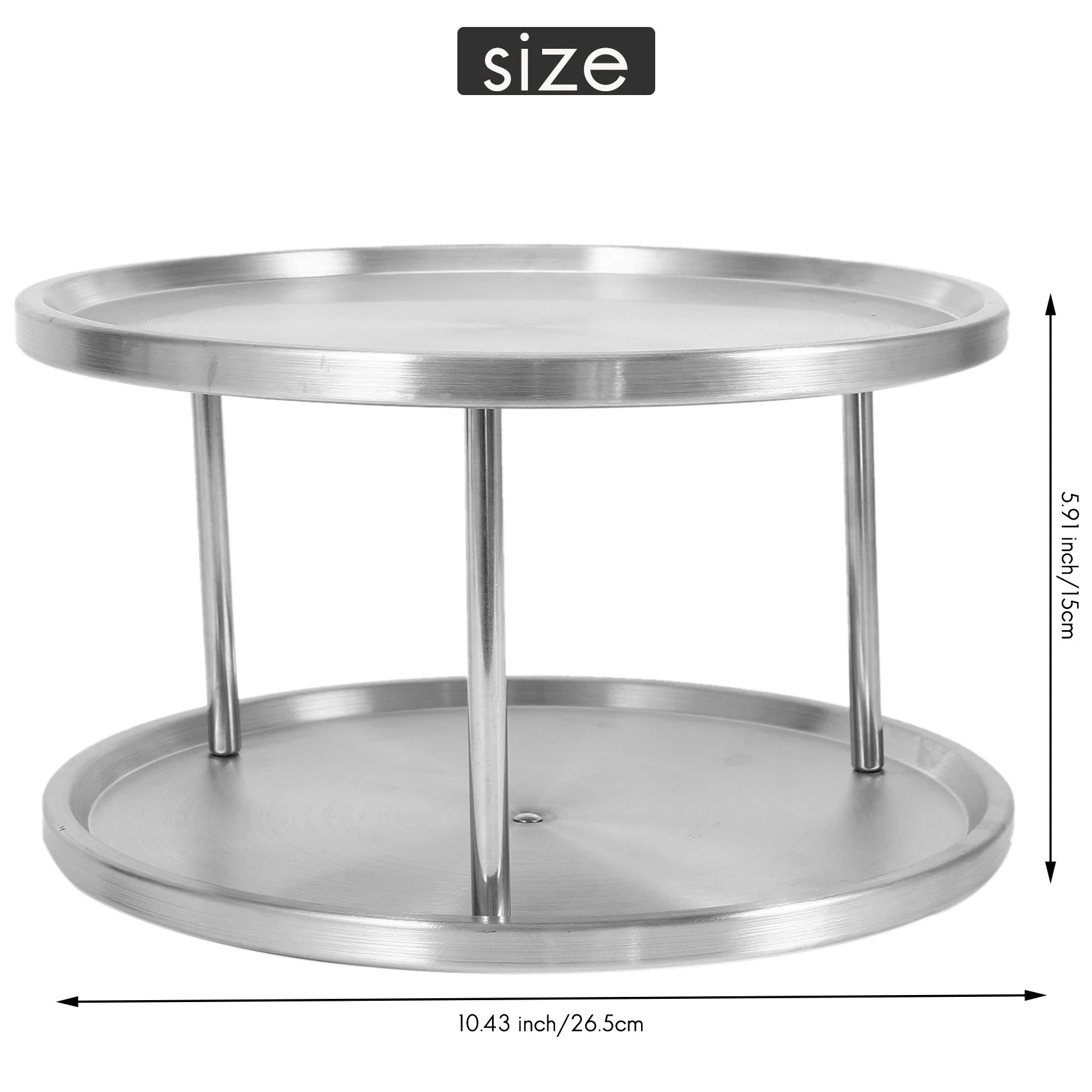 رف توابل من الفولاذ المقاوم للصدأ ، صينية منظمة ، طاولة دوارة درجة ، منضدة دوارة 2 حامل دوار لطاولة الطعام ، عدادات مطبخ ، خزائن #6