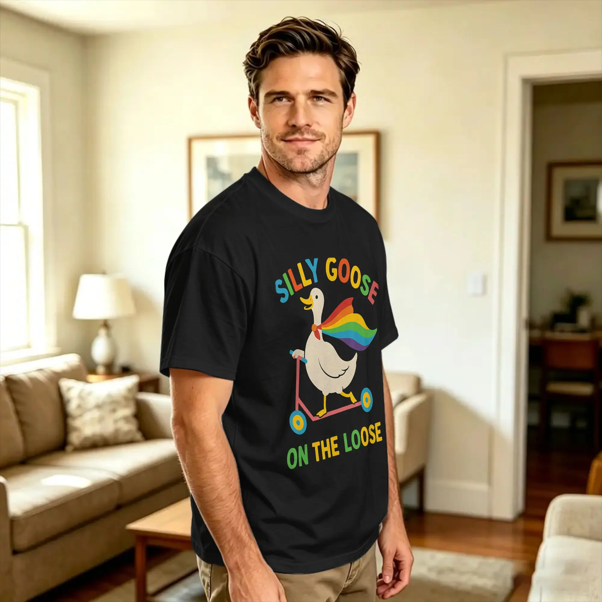 Men Women's T-Shirt Silly Goose on The Loose Funny Meme for Pride Month LGBTQ T-Shirts Trending Summer Tees Pure Cotton Clothing