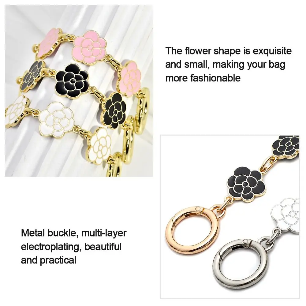 Bag Accessories Camellia Shape Hardware Handbag Strap Extender Bag Chain Replacement Chain Handbag Bag Extension Chain