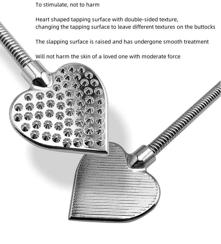 SM flirtatious fetish sex toy heart-shaped metal racket double-sided texture sex toy adult sex prop 18+ sex tols for girl