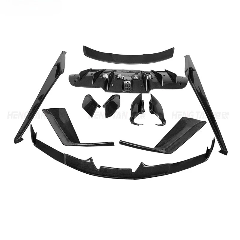 

Подходит для Ferrari 488 GTB модифицированного углеродного волокна N, небольшой объемный передний и задний губ, боковая юбка, задний трендовый воздушный нож