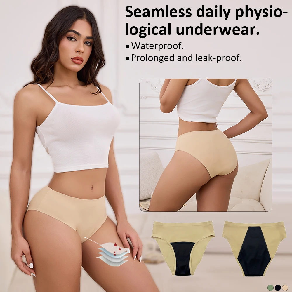 

Бесшовное нижнее белье для девочек, менструальные трусики с высокой талией, женские менструальные трусики, женское менструальное нижнее белье, герметичное