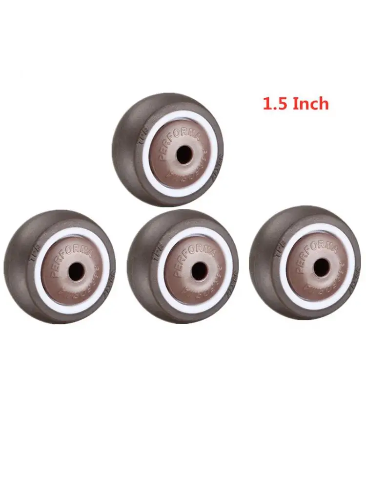 

4 Pcs/Lot 1.5 Inch Brown Single Caster TPE Rubber Wheel Wear-Resistant Silent Universal Accessories Pulley