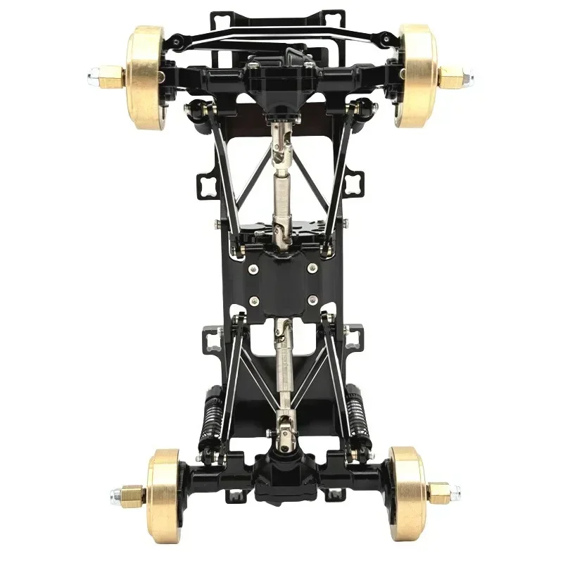 Podwozie do tuningu dla FMS 1/24 Xiaoqi FCX24 RC Car, w całości wykonane z metalu, rama zawiera części zamienne, dwubiegowa skrzynia biegów i przeciwwaga.