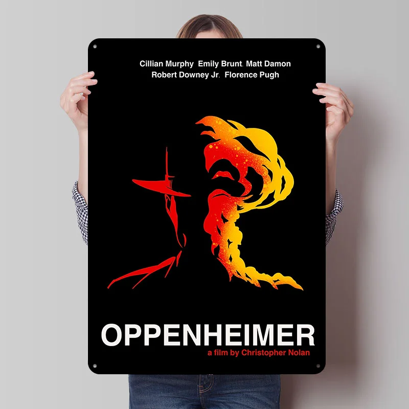 Oppenheimer Gedrucktes Poster, personalisierte Retro-Wandkunst, Vintage-Metallblechschilder für Zuhause, Schlafzimmer, Dekoration, ästhetische Schreibtischdekoration