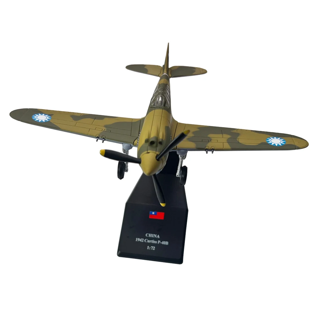 Avión de Metal fundido a presión para niños, modelo de avión de WWII Curtiss P40 Warhawk Fighter, adorno de juguete de regalo, escala 1:72, 1/72