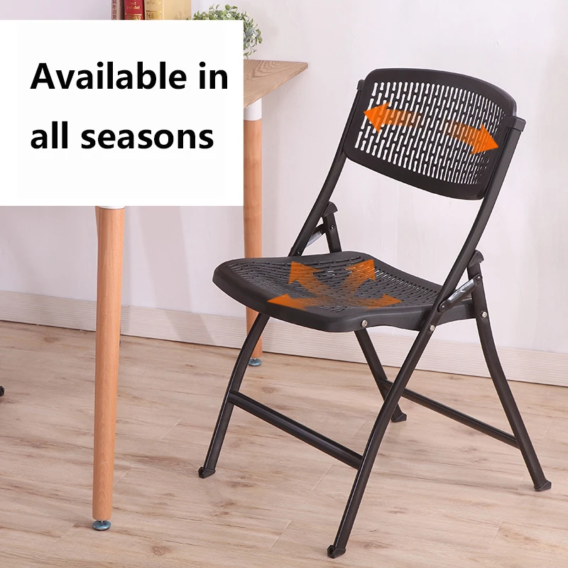 Silla plegable de plástico para entrenamiento, asiento trasero para conferencias, dormitorio escolar, ordenador para eventos, exposición, Banco de respaldo, taburete para el personal