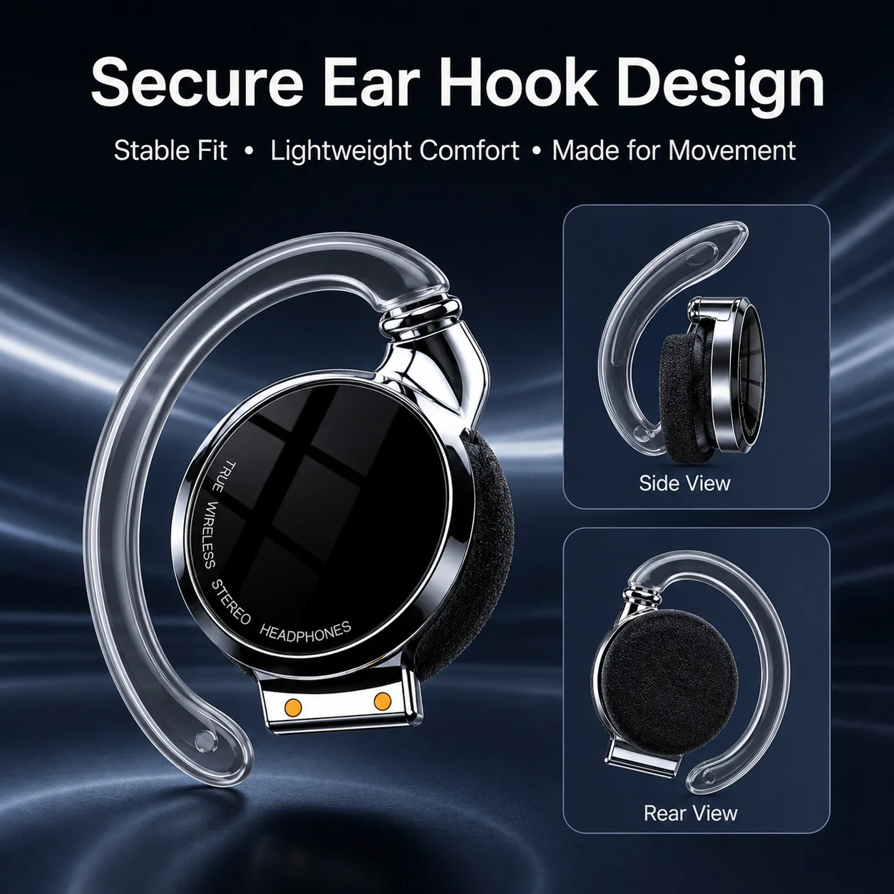 Open-ear Sports Wireless Earbuds Bluetooth 5.2 Ear Hook Headphones IPX5 Waterproof 18H Battery for Running Fitness Cycling