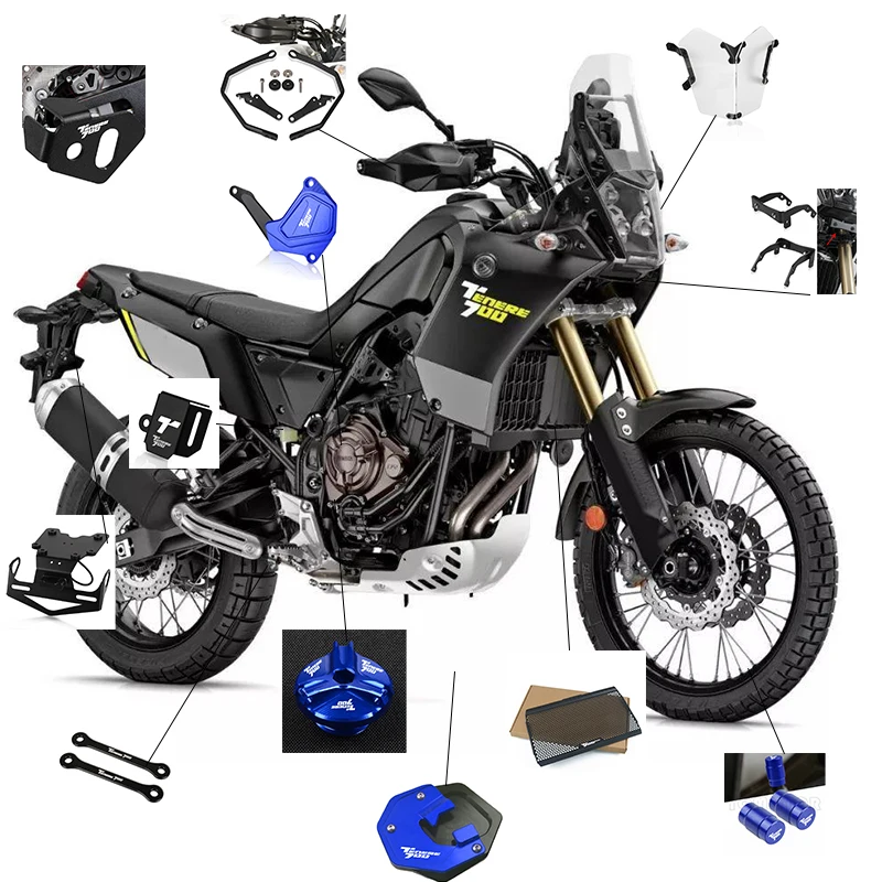 FOR YAMAHA TENERE 700 Passenger Rear Grab Handle Seat Hand Handle Grab Bar Rail Side Fuel Tank Stickers Waterproof Pad Sticker