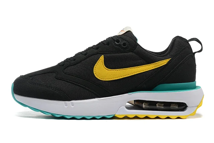 

Nike Air Max Dawn, черные, желтые, модные, универсальные, износостойкие, на воздушной подушке, для мужчин и женщин, повседневные кроссовки для бега, спортивные кроссовки