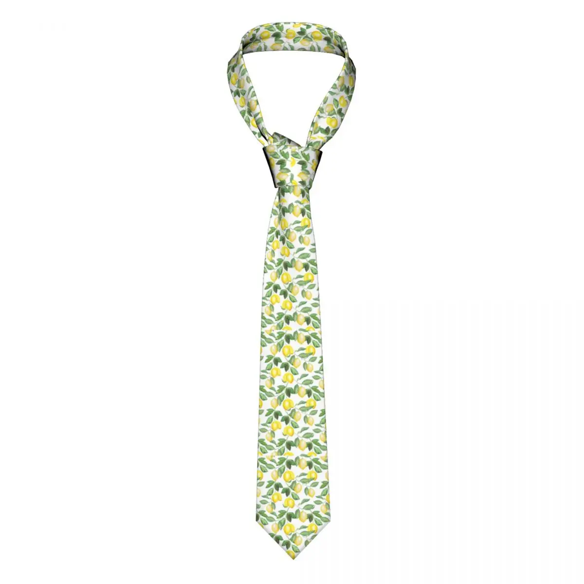 Summer Fruit Tie Modern Lemon Leaf Print Accessories For Men Neck Ties Printed Shirt Polyester Silk Formal Cravat