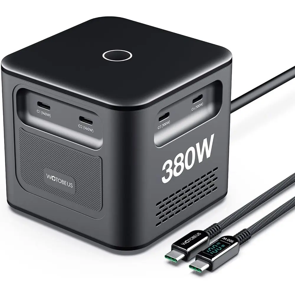 

8-Port 380W GaN USB-C Charging Hub with LED Display, Supports PD3.1 140W, Laptops, and 65W Fast Charging