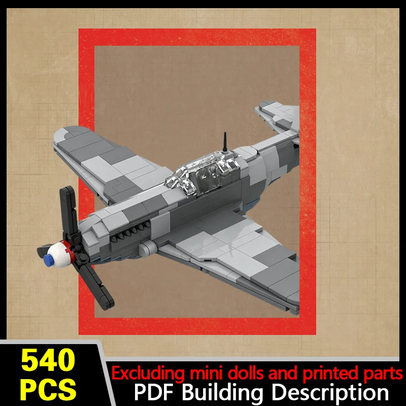 Yak‑9U Military Fighter Jet Model MOC Building Bricks War Equipment Style Modular Technology Gifts Holiday Assemble Toys Suit