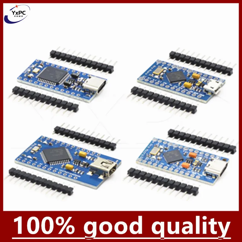 MICRO/MINI/TYPE-C USB Pro Micro for arduino ATmega32U4 5V/16MHz Module with 2 row pin header