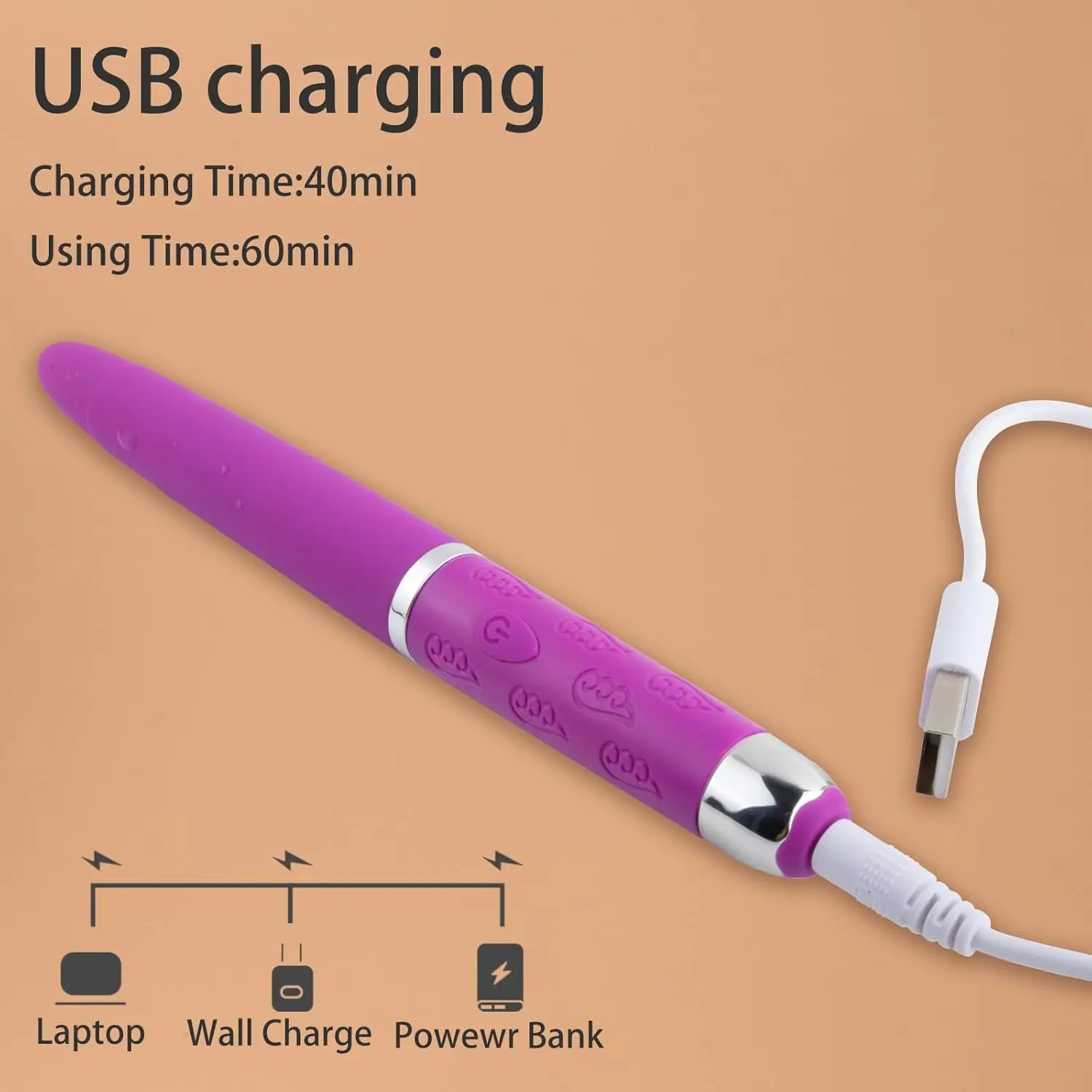 قلم تدليك سعيد للنساء، هزاز الحلمة، محفز البظر، هزاز، هزاز رصاصة، هزاز جي سبوت، قوة 10 ترددات #5