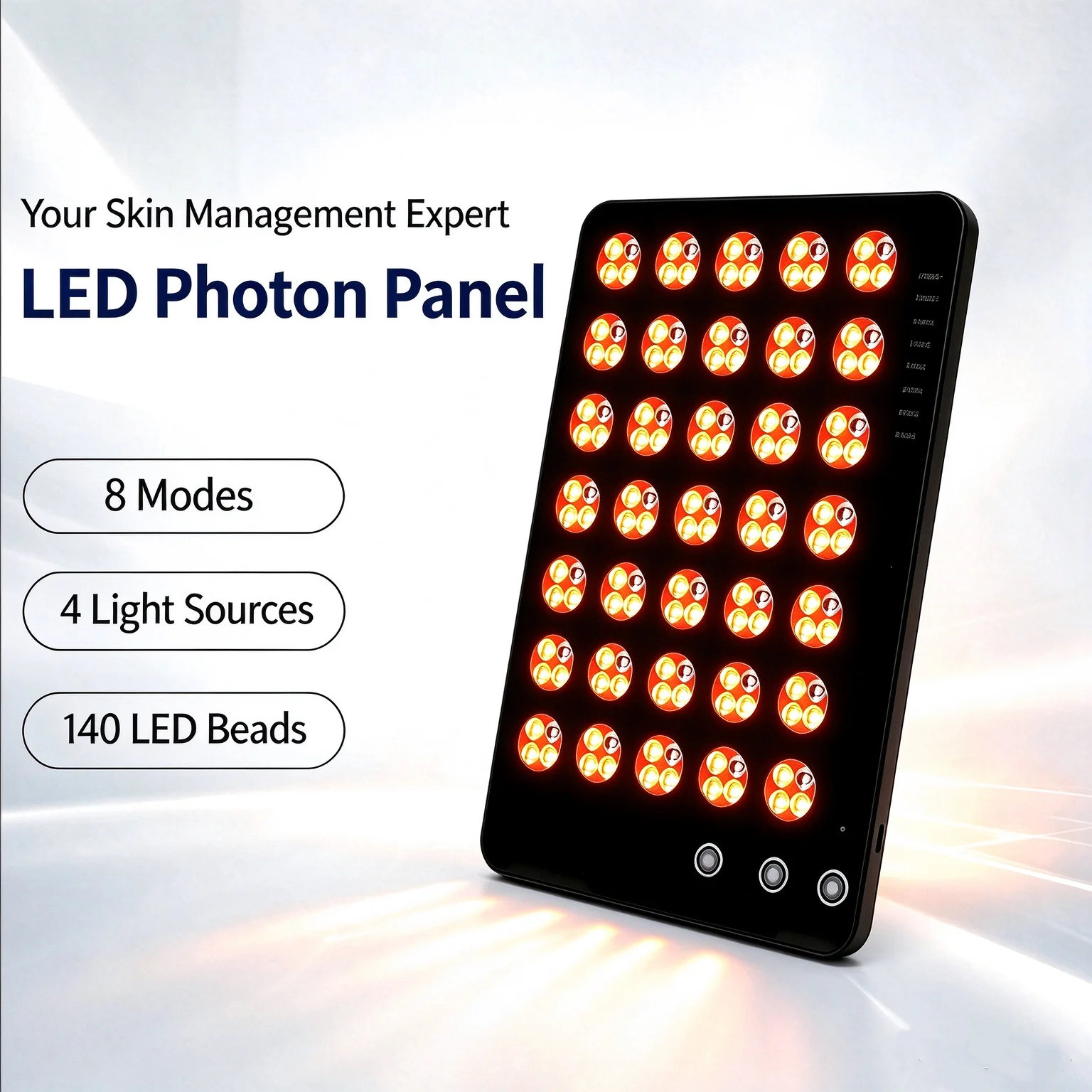 red-light-photon-panel-for-face-and-body-with-140-led-beads-redlight-device-for-improve-sleep-skin-8-optical-modes-rechargeable