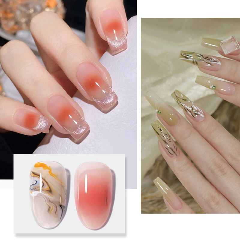 BORN PRETTY Smalto per unghie gel acquerello trasparente da 10 ml per effetto diffusione Vernice gel per fiori di marmo Soak Off Gel base superiore UV