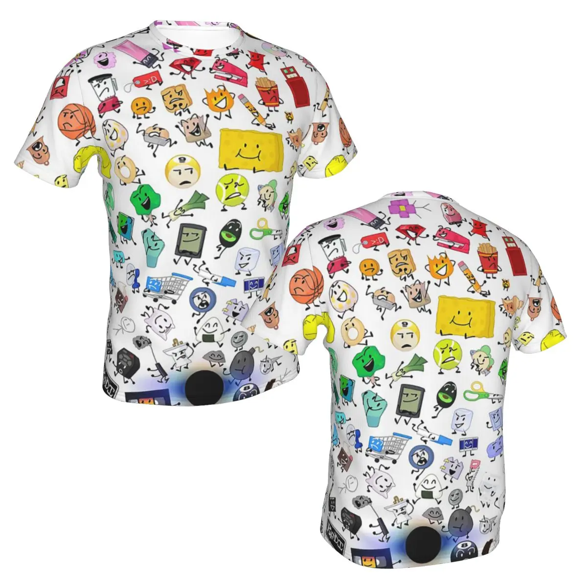 100% Cotton BFB And TPOT Full Cast BFDI T-Shirt Men's Funny T Shirt Men Crew Neck Summer Shirts Tops