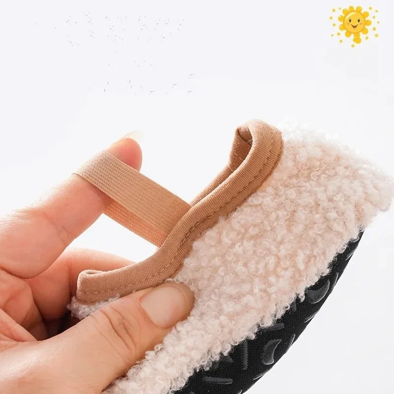 Herbst Winter Kinder Hausschuhe Kleinkind Plüsch Boden Socken Junge Mädchen Weiche Sohle Anti-slip Wanderschuhe Indoor Hause Kinder schuhe – Detail 10