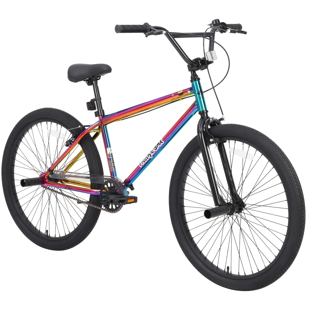 Freestyle Kids Bike Double Disc Brakes 26 Inch Single Speed  Children's Bicycle for Boys Girls Age 12+ Years