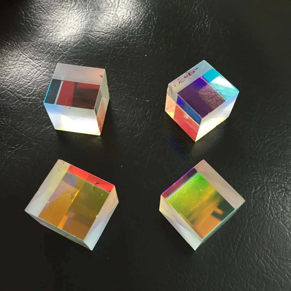 20 PCS Defective Cross Dichroic X-Cube Prism Optical Glass Square Prism RGB Combiner Splitter Party Home Decoration