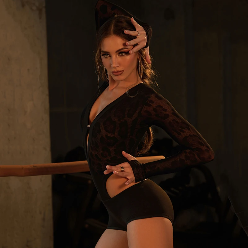 Mode femmes Rumba danse latine concours Costume Sexy découpe Latin haut Chacha jupe adultes salle de bal danse vêtements SL14432