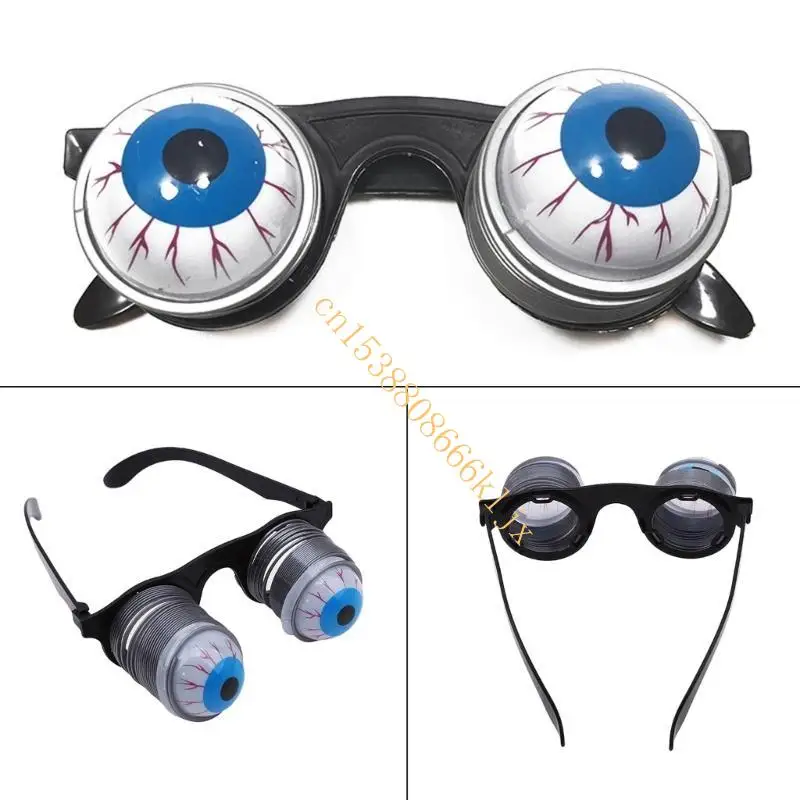 Occhiali da molla che cadono, divertenti vestiti Halloween, giocattoli per occhiali da scherzo spaventosi 066c