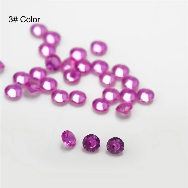 Size 1.0mm~3.0mm 1.25# 3# 5# 8# Red Stone Round Cut Synthetic Gemstone for Jewelry