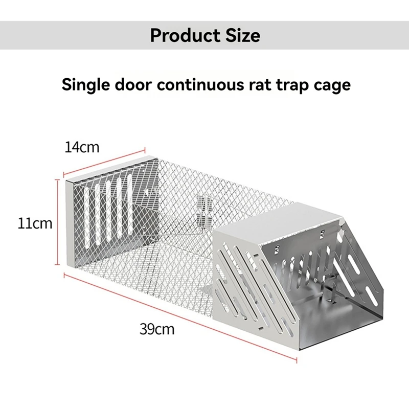 Single Door Continuous Rat Hole Mouse Trap Safe Firm Metal Net Household Mouse Catcher Humane Outdoor Rat Trap Rat Cage