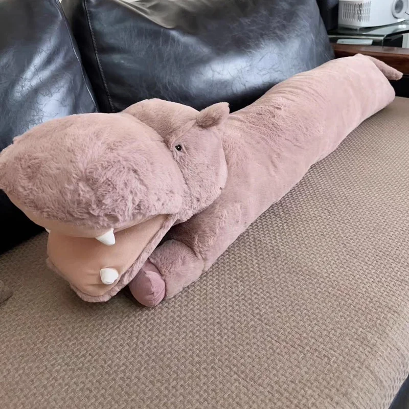 

115cm Lovely Stuffed Long Pillow Hippopotamus Plush Toy Soft Animal Toys Giant Cushion Birthday Gift