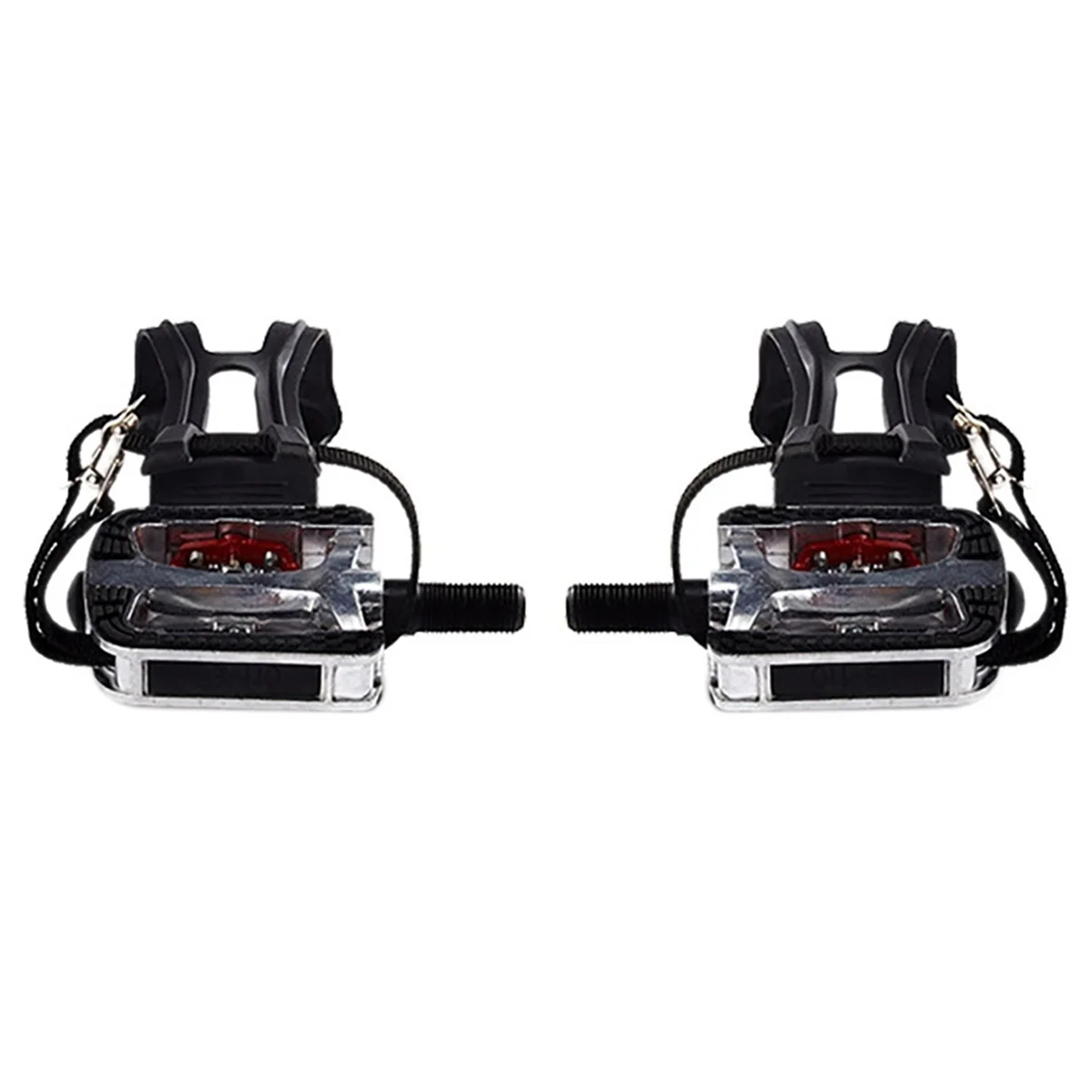 SPD Pedals for Spin Bike with Toe Cages for Shimano Clip Pedals Indoor Exercise Cycling Platform Pedals 9/16 inch