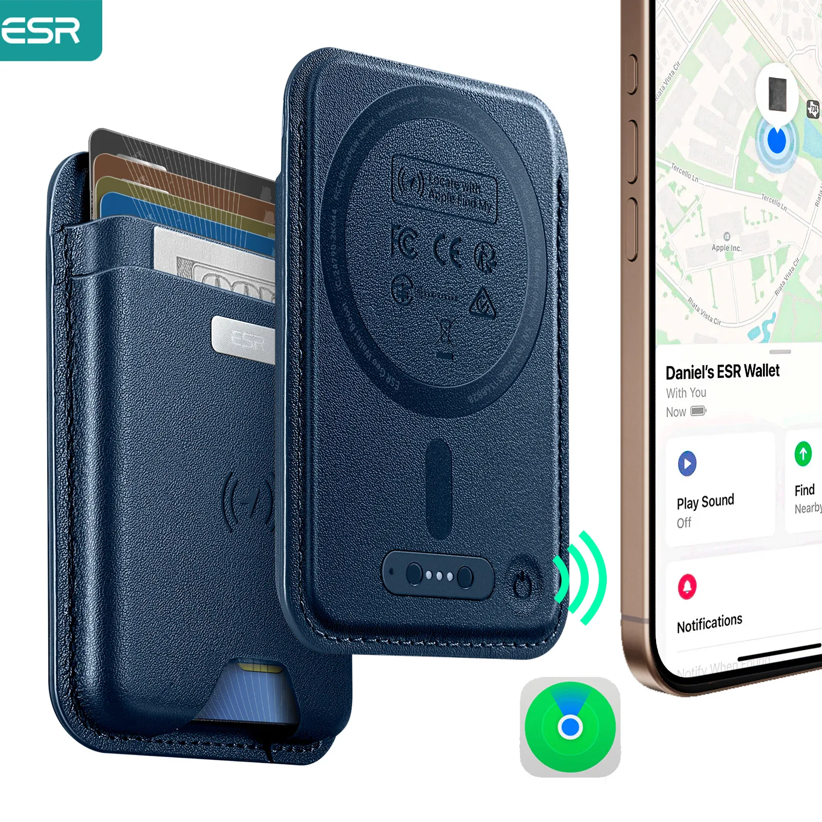 ESR for MagSafe Wallet with Find My Functionality 5 Cards Holder Strong Magnetic Wallet for iPhone 16/15/14/13/12 Series