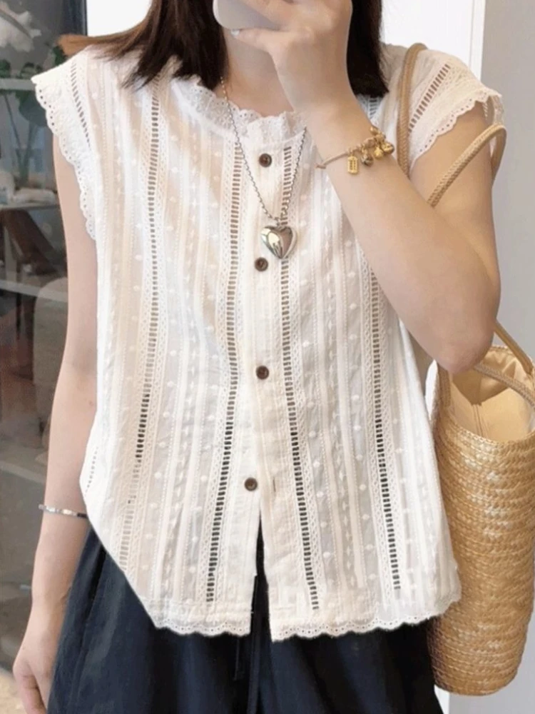 

Blusas Mujer De Moda 2022, шифоновая блузка без рукавов, женская одежда, свободные рубашки с вырезами, винтажные летние блузки, топы, женские