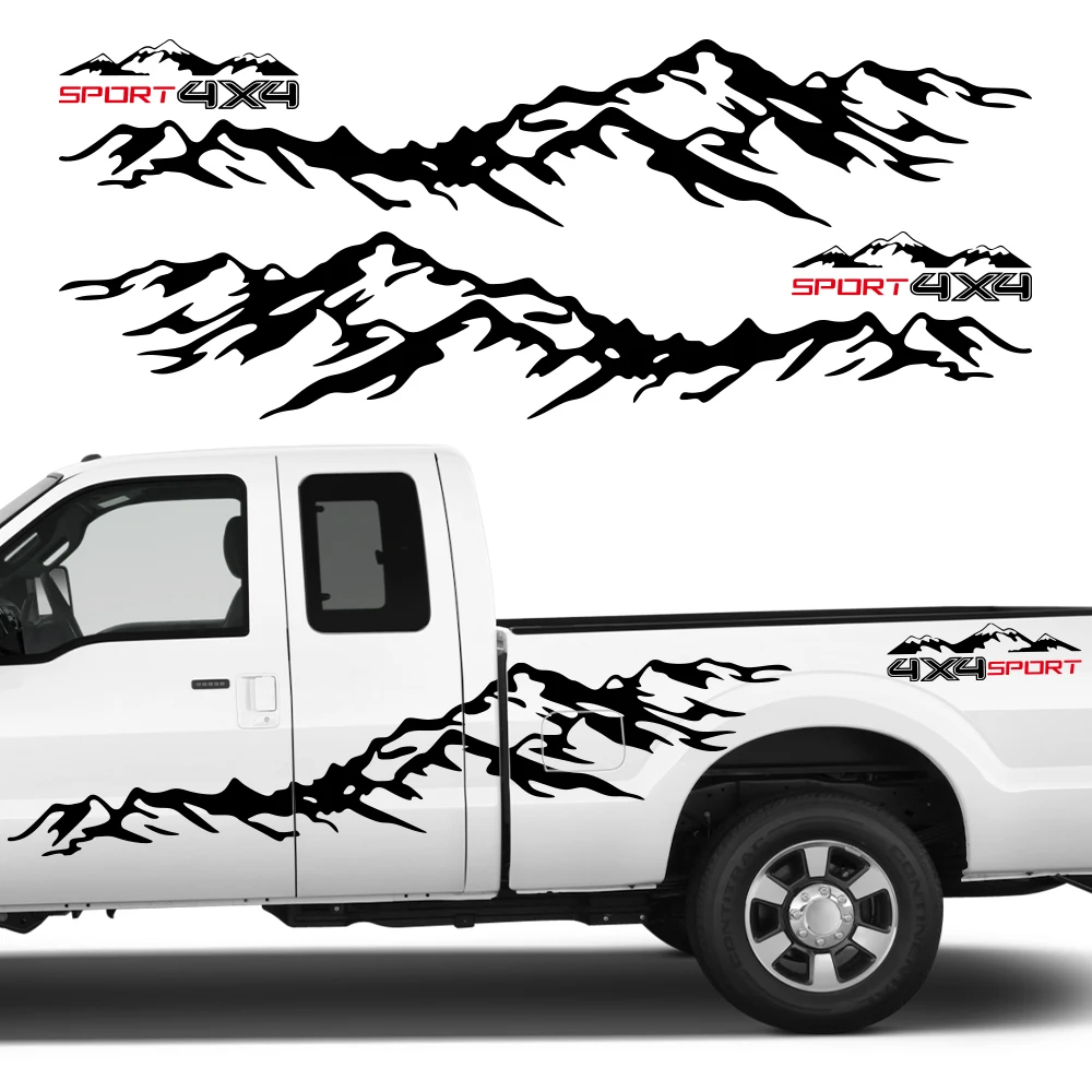 

Наклейка на автомобиль, креативные графические наклейки с изображением гор 4X4, виниловые водонепроницаемые аксессуары для украшения экстерьера автомобиля, аксессуары для декора пикапов