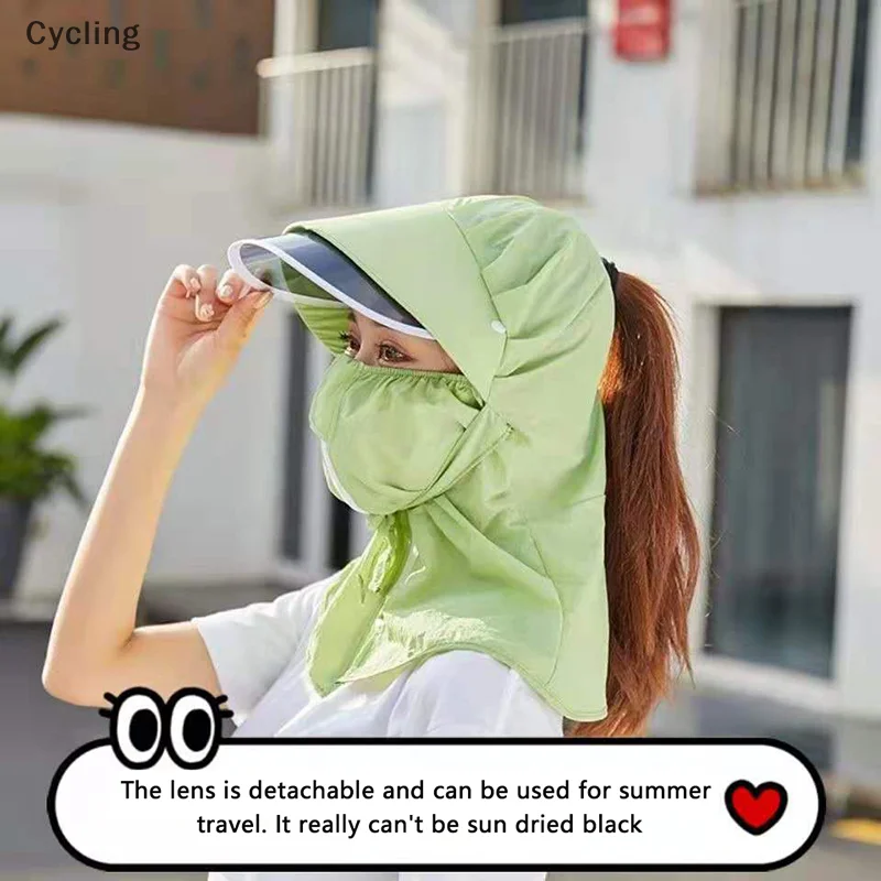 Ladies Casual Breathable Sun Hat Outdoor Cycling Face Mask Summer Fashionable All-Match Sun Protection Hat