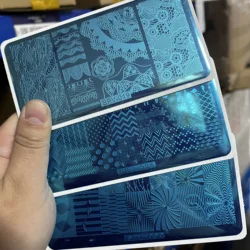 12*6cm Lace Flowers Nail Stamping Plates Geometry Wave Line Drawing Templates Stamp Nail Charm Mold Stencil Tools Nail Templates