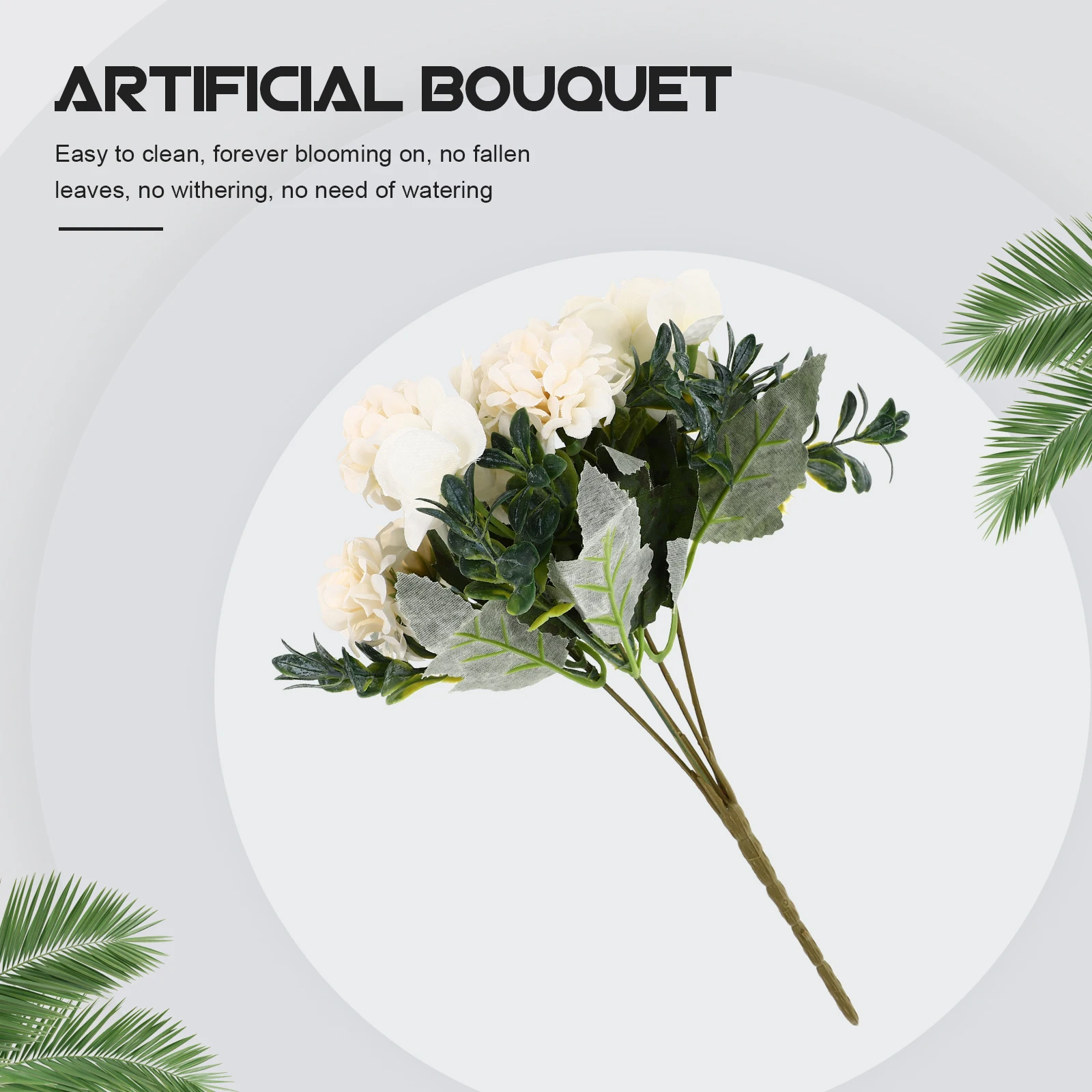 

2pcs Simulated Hydrangea Artificial Decor Wedding Bouquet Home Office Decoration Everlasting Fake Flower No Water Needed Plastic