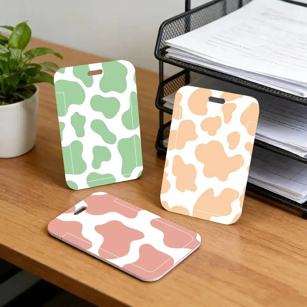 Cow Color Print Black Lanyard Card Holders Student Meal Cards And Campus Ids School