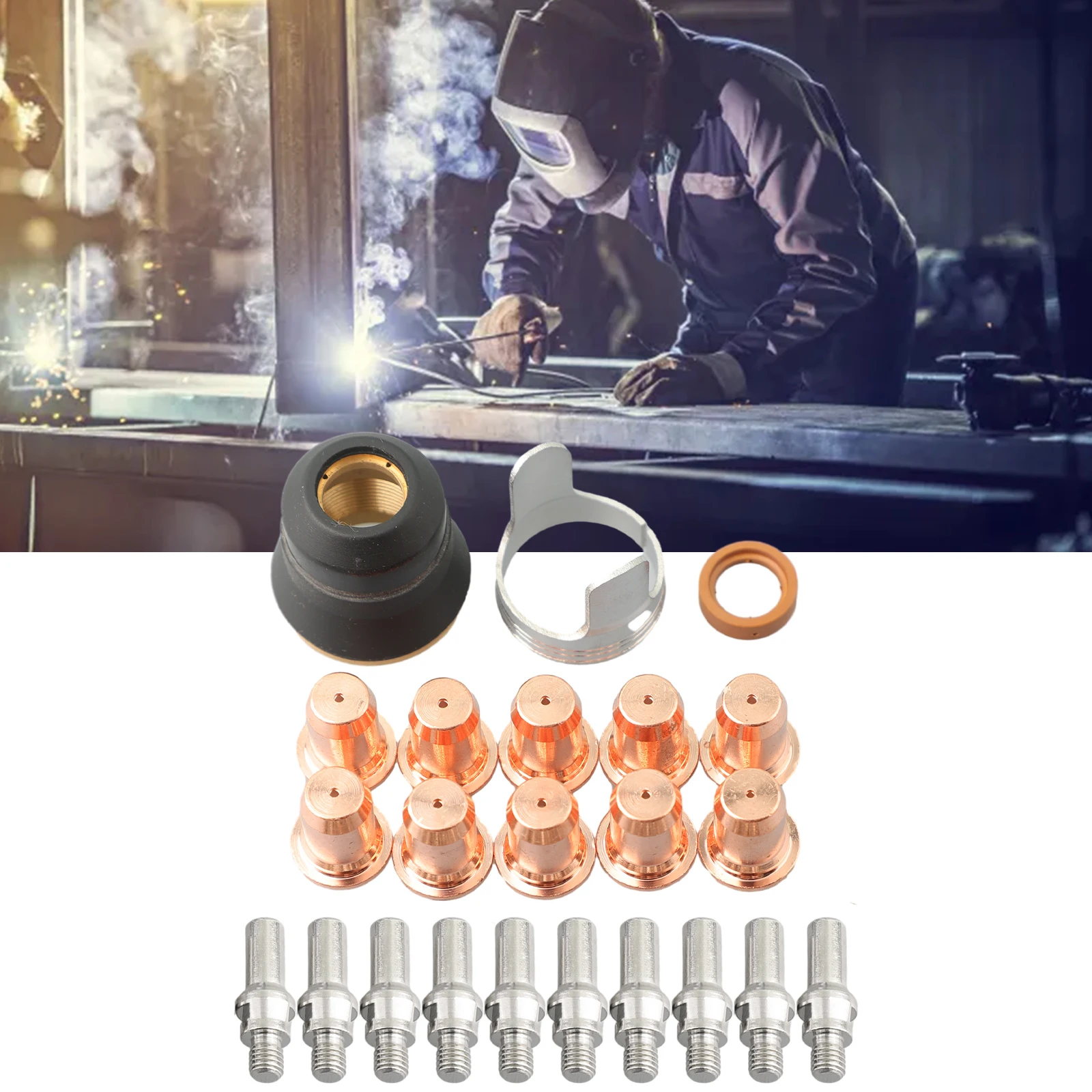 For Harbor For Freight 65A Tip Kit 23pcs for TI PC65 iPT 65 for plasma Cutter 58895 Electrodes Nozzles Protective Cover