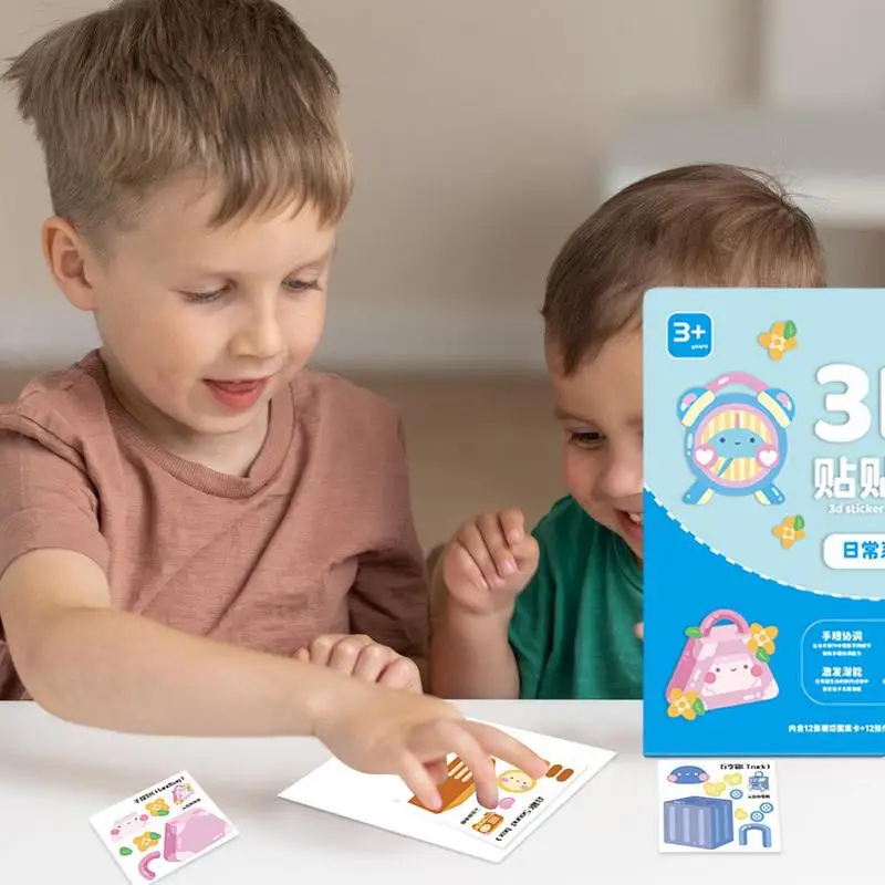 Autocollants éducatifs 3D amusants pour enfants, faveurs de fête, attro de motivation, autocollants uniques pour les fêtes, artisanat et chambres d'irritation