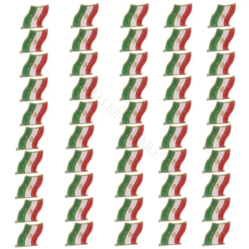 R7UF Detailed Iran Country Flag Brooch Using Multiple Process Manufacturing For Enhanced Durability In Diplomatic Use
