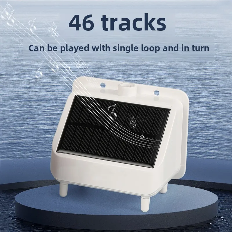 مشغل موسيقى على شكل بيانو خارجي يعمل بالطاقة الشمسية، بطارية 1600 مللي أمبير في الساعة، حلقة 24 ساعة، 46 أغنية محملة مسبقًا