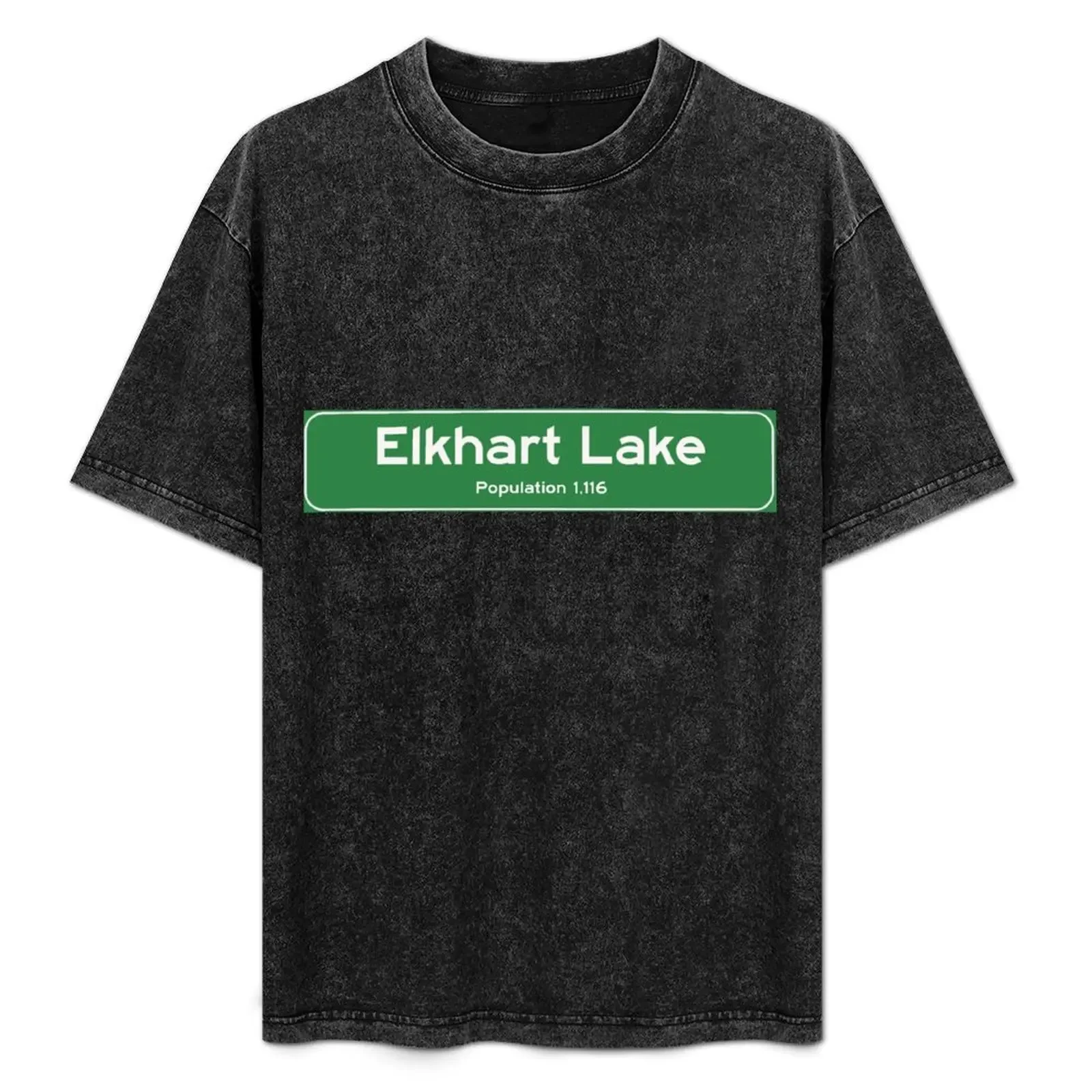 Elkhart Lake, Wisonsin Sign T-Shirt boys animal print graphic t shirt vintage mens clothing