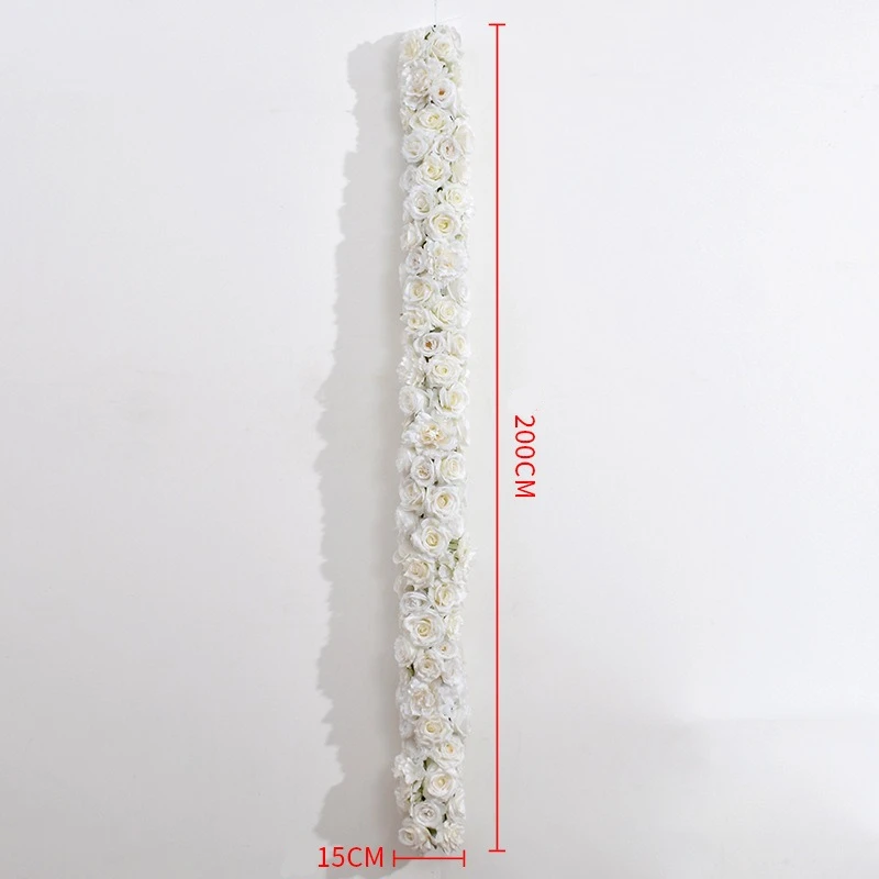 Großhandel Künstliche Rosenblumenreihe Seidenblumen-Läufer Hochzeitstisch-Mittelstück Bogen-Hintergrund Wand Bühnen-Event-Party-Dekoration – Detail 5