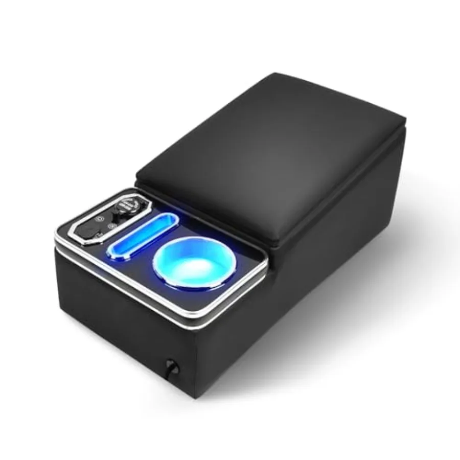 

Universal Car Center Console for Small Car Truck Minivan Bench Seat Organizer with Cup Holder Phone Holder Durable Plastic Blac