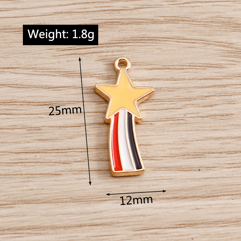 Tusember 10 Stück Cartoon Emaille Sonne Mond Stern Charms Anhänger für Halskette Ohrringe Armband DIY Schlüsselanhänger Schmuckherstellung Zubehör – Detail 11