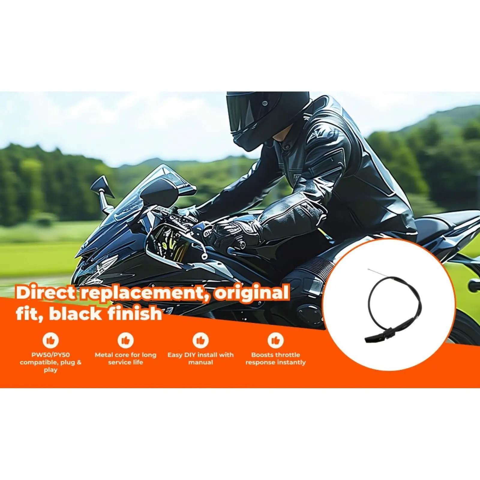 Choke Cable Line Strong Metal Throttle Assembly Spare for PW50 PY50 Motorbike Engine Replacement