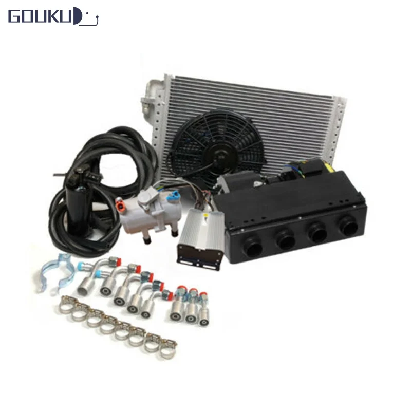 Under Dash Car Air Conditioning Kit 12V Cooling Evaporator electrical Compressor 3 Level complete air conditioner for old car