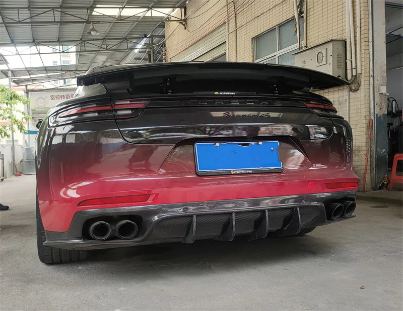 Kit de corps de becquet de diffuseur arrière en Fiber de carbone pour Porsche Panamera 2017 – 2022