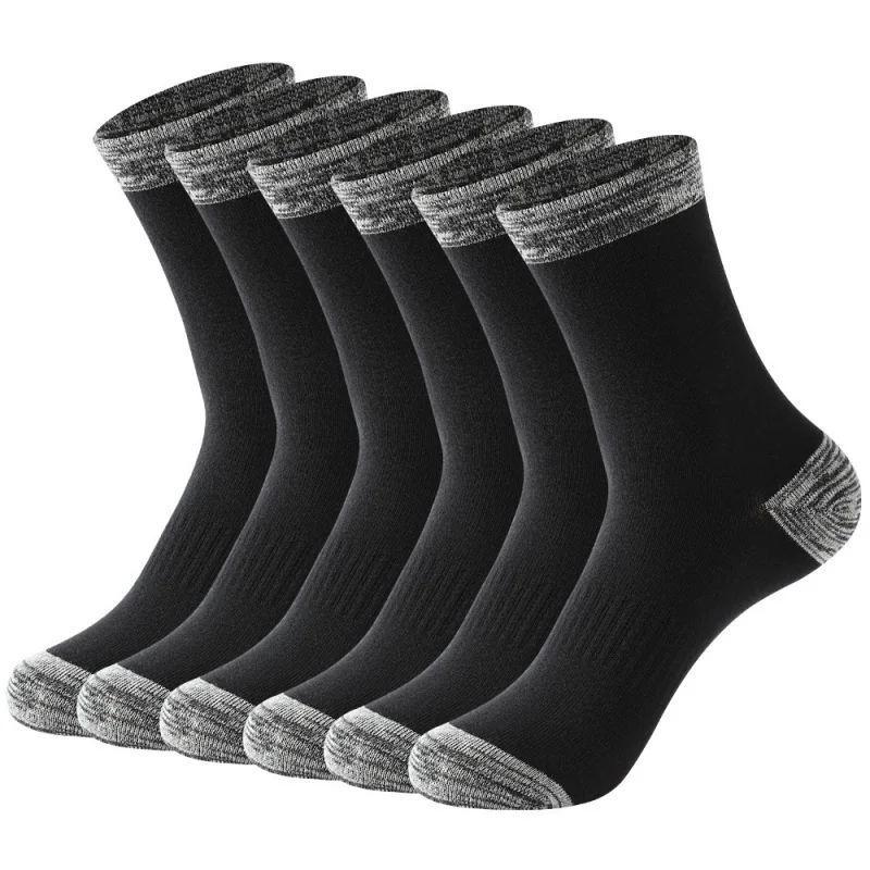 

6 pair plus size socks men's cotton autumn and winter sport socks absorb sweat running athletic unisex cotton basketball socks